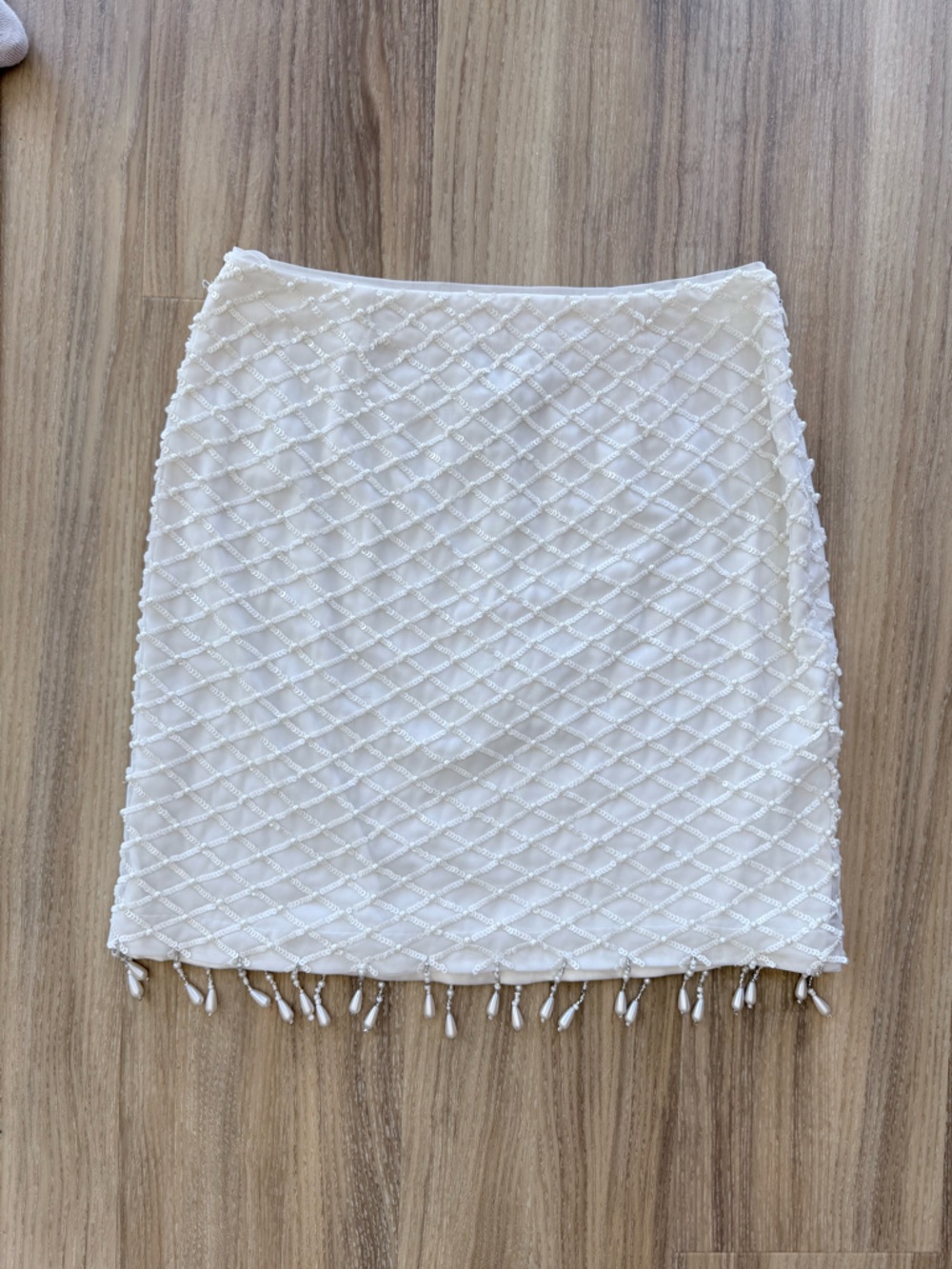 BHLDN White Sequin & Pearl Skirt